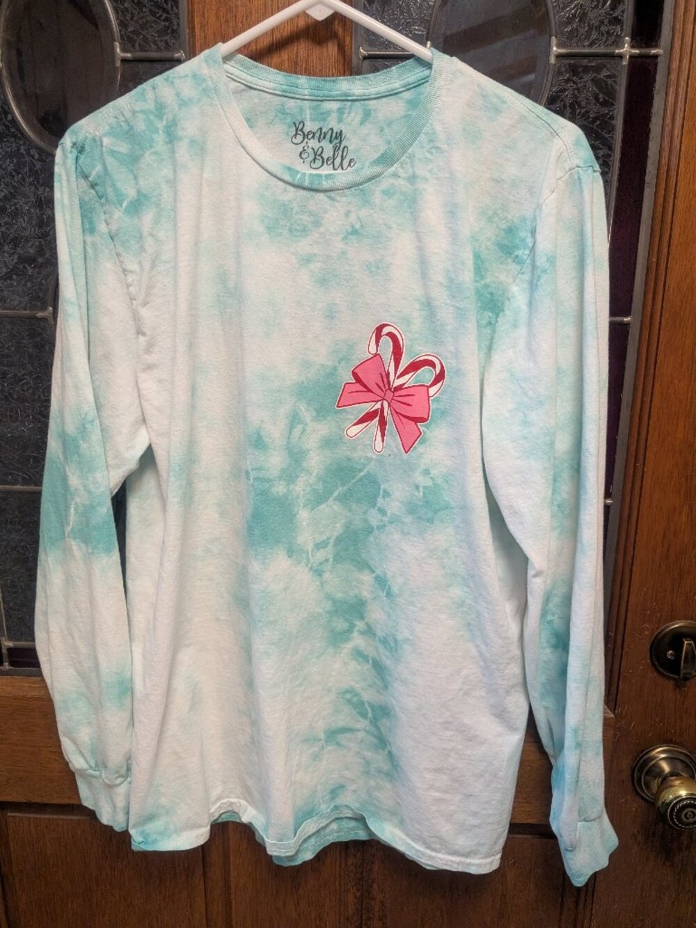 Womens Tie-dyed Christmas shirt, size 1XLarge